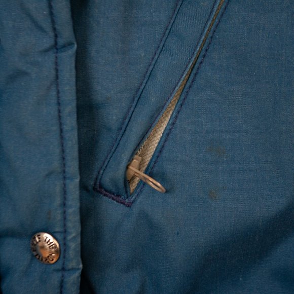 Vintage 80s The North Face Blue Poly Fill Jacket- Brown Label, Made in USA - Picture 6 of 14